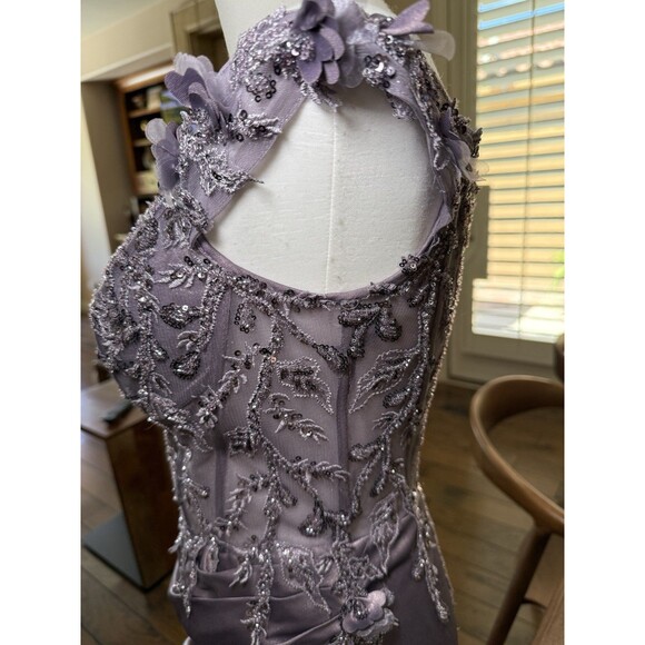 Ladivine by Cinderella Divine Lavender Off Shoulder Gown M Sequin Formal Dress - Picture 6 of 16